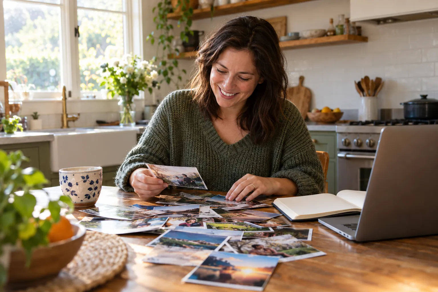 Homeowner organizing photos and notes for a mold estimate in the Denver area